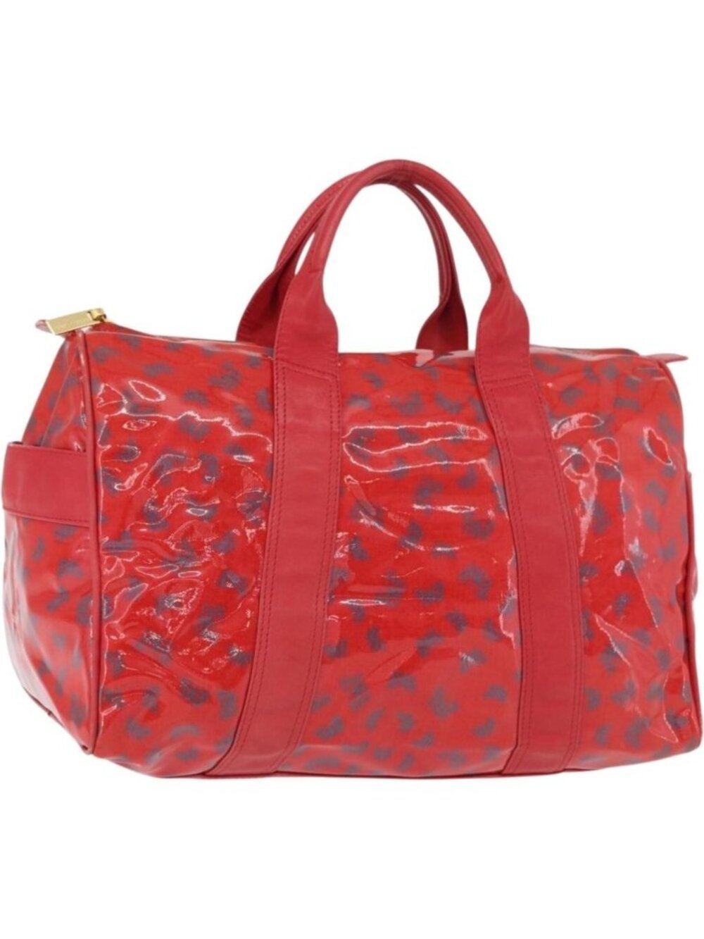 BOTTEGA VENETA Boston Bag PVC Canvas Red Gold